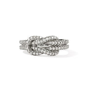 JOHN HARDY Love KnotSterling Silver Diamond Pave' Ring